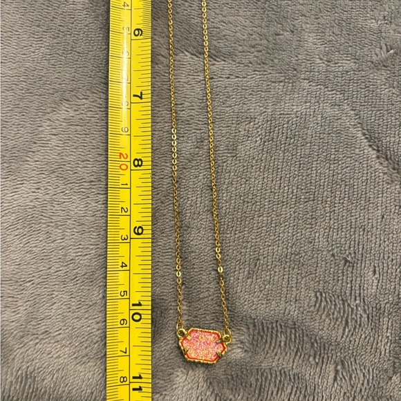 Pink Druzy Stone Necklace by Plunder - Picture 6 of 6